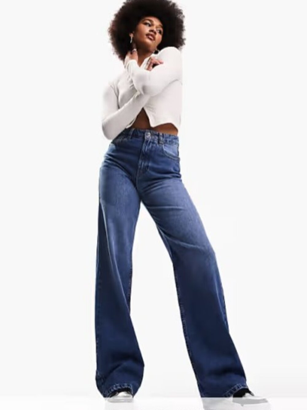 ASOS DESIGN Tall wide leg dad jean in dark wash